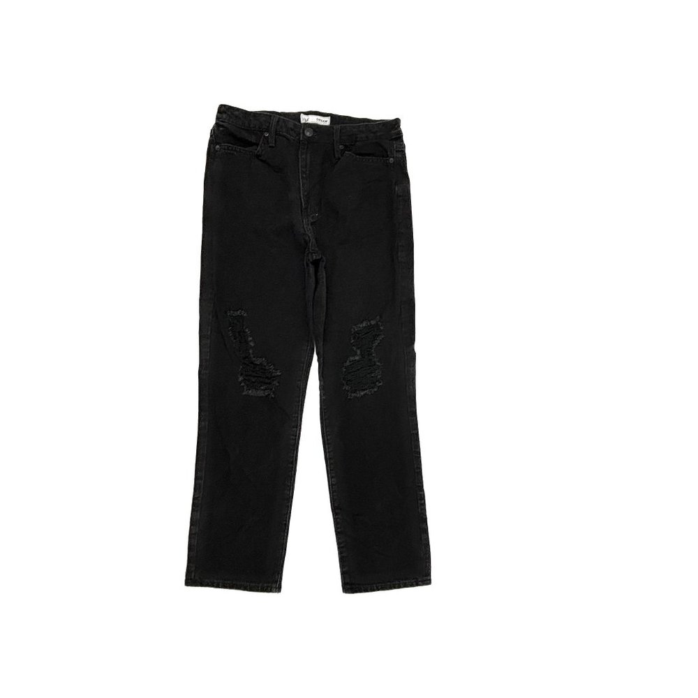 YMI Jeans Women 11 Black‎ Dream Distressed Straight Denim 13912